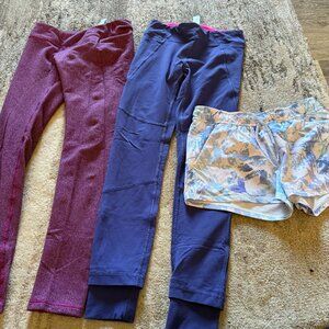Ivivva sz 12, Lot of 3 items  (2 leggings and 1 short) Girls Kids Youth